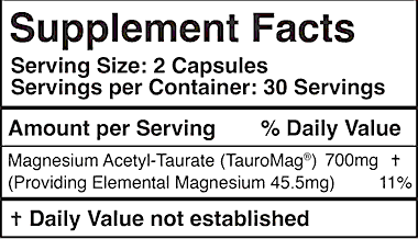 magnesium acetyl taurate supplement facts